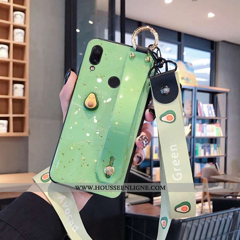 Housse Xiaomi Redmi Note 7 Tendance Fluide Doux Net Rouge Petit Bovins Protection Vert Rose