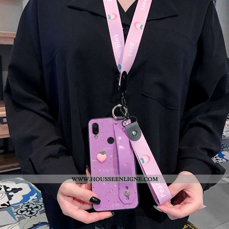 Housse Xiaomi Redmi Note 7 Tendance Fluide Doux Net Rouge Petit Bovins Protection Vert Rose