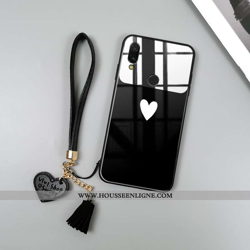 Housse Xiaomi Redmi Note 7 Verre Tendance Amour Bleu Fluide Doux Amoureux Tout Compris