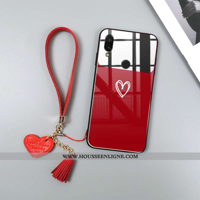 Housse Xiaomi Redmi Note 7 Verre Tendance Amour Bleu Fluide Doux Amoureux Tout Compris