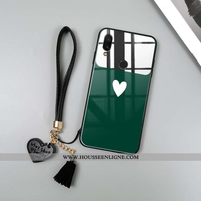Housse Xiaomi Redmi Note 7 Verre Tendance Amour Bleu Fluide Doux Amoureux Tout Compris