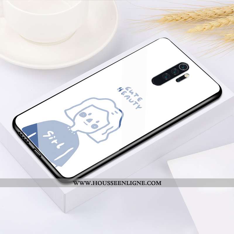 Housse Xiaomi Redmi Note 8 Pro Fluide Doux Silicone Rouge Dessin Animé Étui Incassable Charmant Bleu