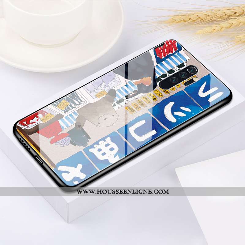 Housse Xiaomi Redmi Note 8 Pro Fluide Doux Silicone Rouge Dessin Animé Étui Incassable Charmant Bleu