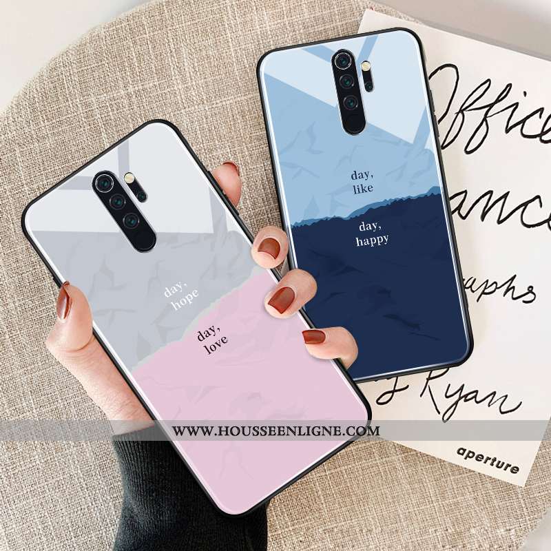 Housse Xiaomi Redmi Note 8 Pro Fluide Doux Silicone Rouge Dessin Animé Étui Incassable Charmant Bleu