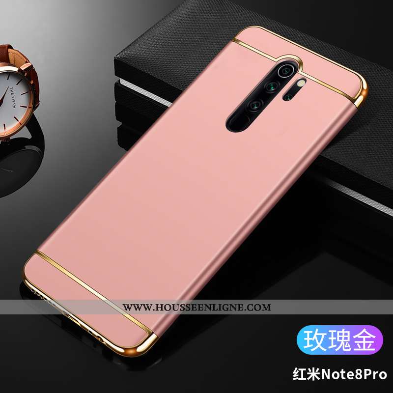 Housse Xiaomi Redmi Note 8 Pro Légère Protection Rouge Difficile Incassable Rose Délavé En Daim