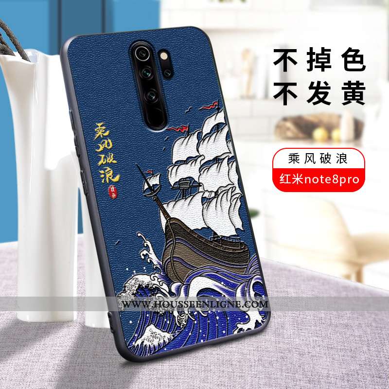 Housse Xiaomi Redmi Note 8 Pro Légère Silicone Tout Compris Rouge Incassable Coque Bleu