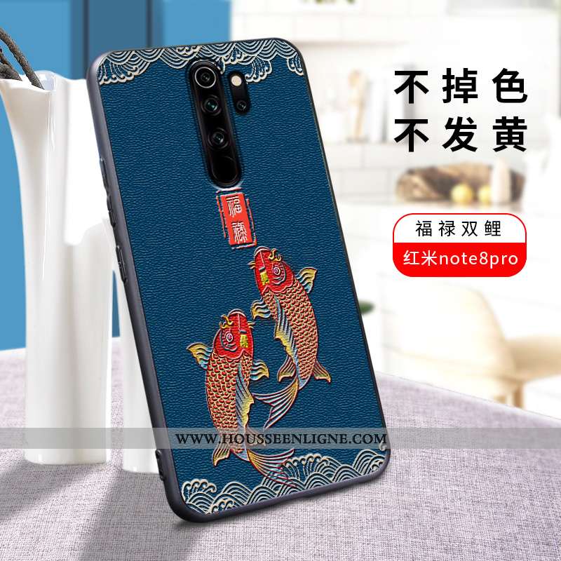 Housse Xiaomi Redmi Note 8 Pro Légère Silicone Tout Compris Rouge Incassable Coque Bleu