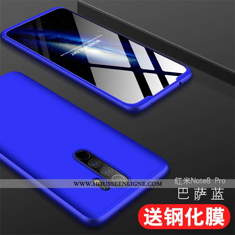 Housse Xiaomi Redmi Note 8 Pro Protection Mode Difficile Support Coque Rouge Téléphone Portable Bleu