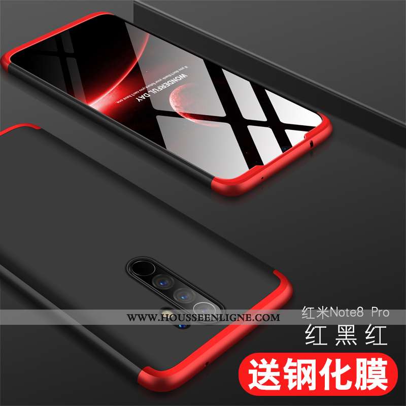 Housse Xiaomi Redmi Note 8 Pro Protection Mode Difficile Support Coque Rouge Téléphone Portable Bleu