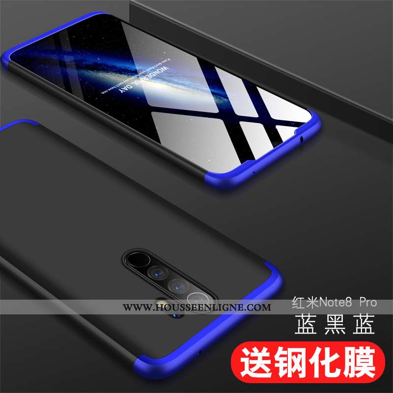 Housse Xiaomi Redmi Note 8 Pro Protection Mode Difficile Support Coque Rouge Téléphone Portable Bleu