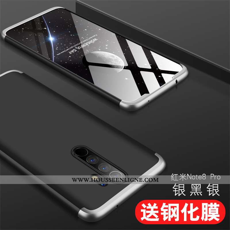 Housse Xiaomi Redmi Note 8 Pro Protection Mode Difficile Support Coque Rouge Téléphone Portable Bleu