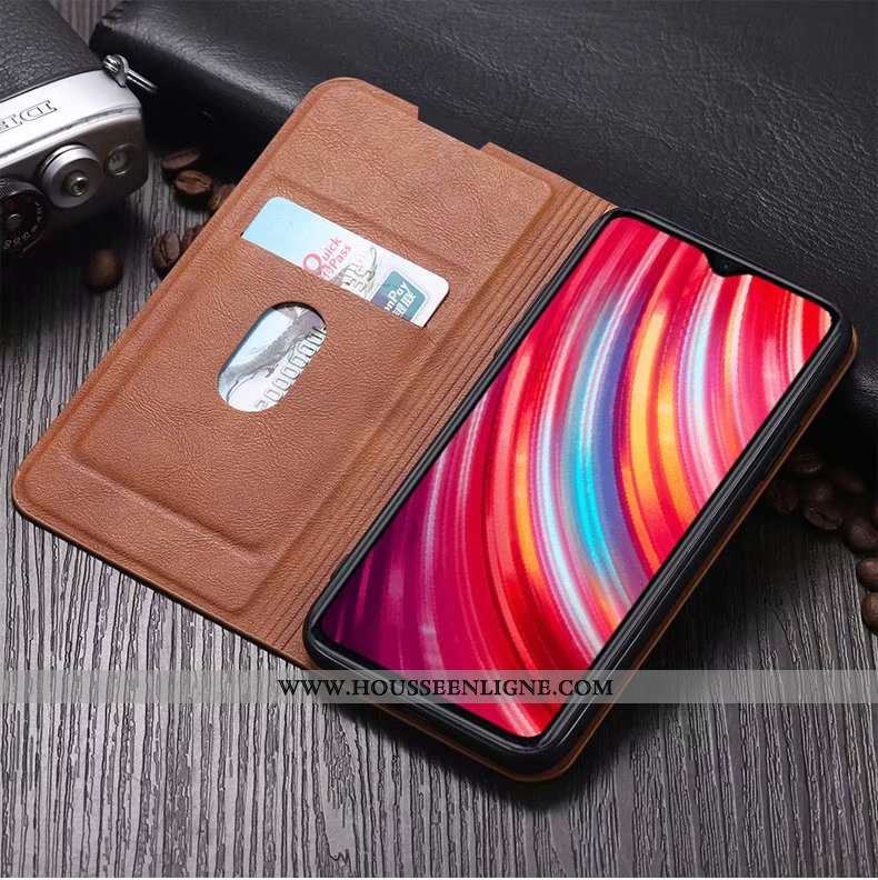 Housse Xiaomi Redmi Note 8 Pro Silicone Protection Tout Compris Fluide Doux Cuir Petit Coque Marron