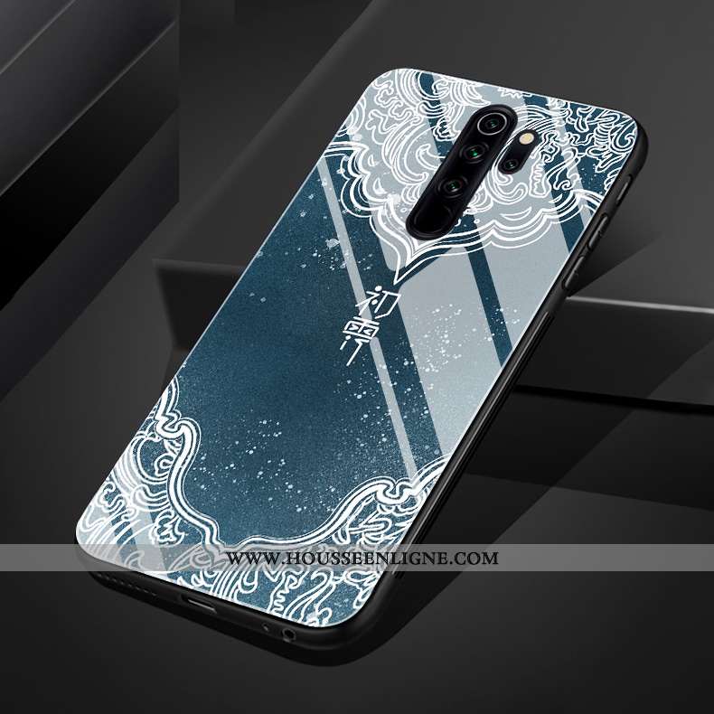Housse Xiaomi Redmi Note 8 Pro Verre Fleur Téléphone Portable Art Style Chinois Blanc Petit Blanche