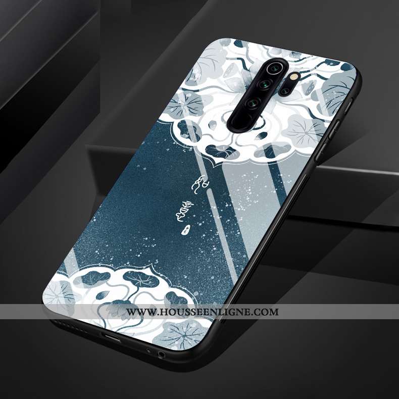 Housse Xiaomi Redmi Note 8 Pro Verre Fleur Téléphone Portable Art Style Chinois Blanc Petit Blanche