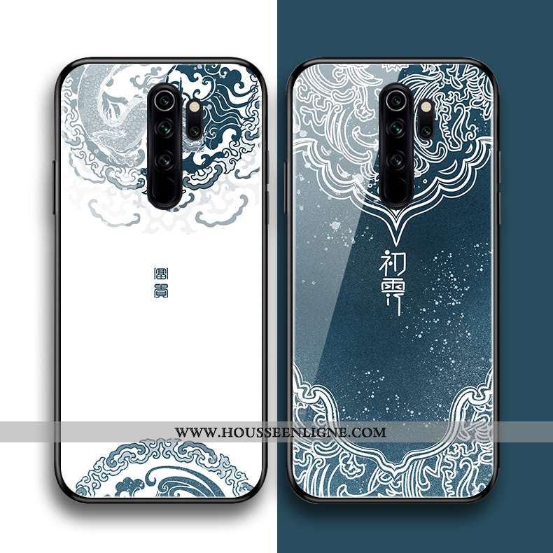 Housse Xiaomi Redmi Note 8 Pro Verre Fleur Téléphone Portable Art Style Chinois Blanc Petit Blanche