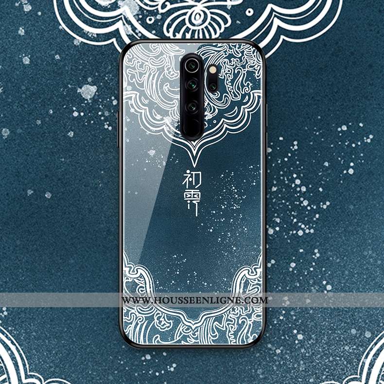 Housse Xiaomi Redmi Note 8 Pro Verre Fleur Téléphone Portable Art Style Chinois Blanc Petit Blanche