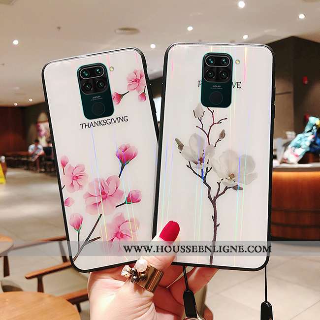 Housse Xiaomi Redmi Note 9 Créatif Tendance Verre Ornements Suspendus Refroidissement Rouge Coque Bl