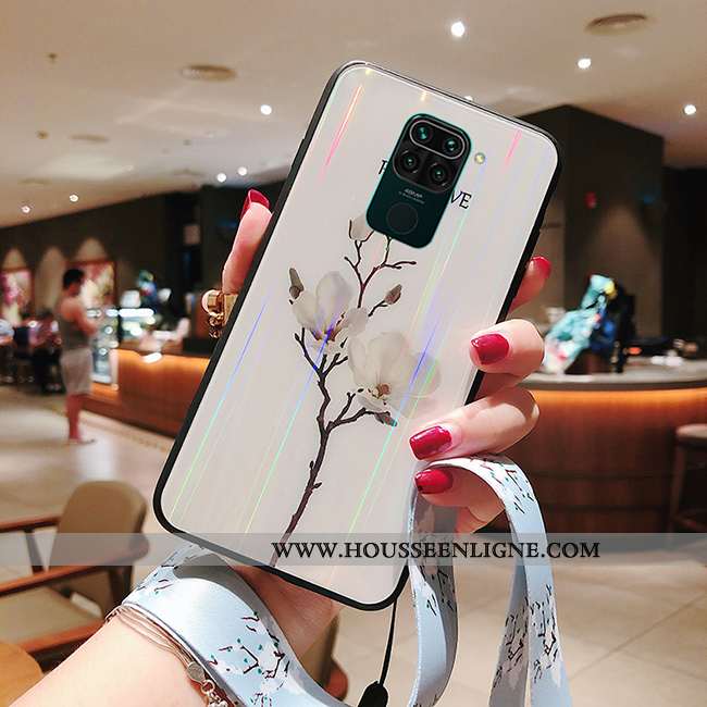 Housse Xiaomi Redmi Note 9 Créatif Tendance Verre Ornements Suspendus Refroidissement Rouge Coque Bl