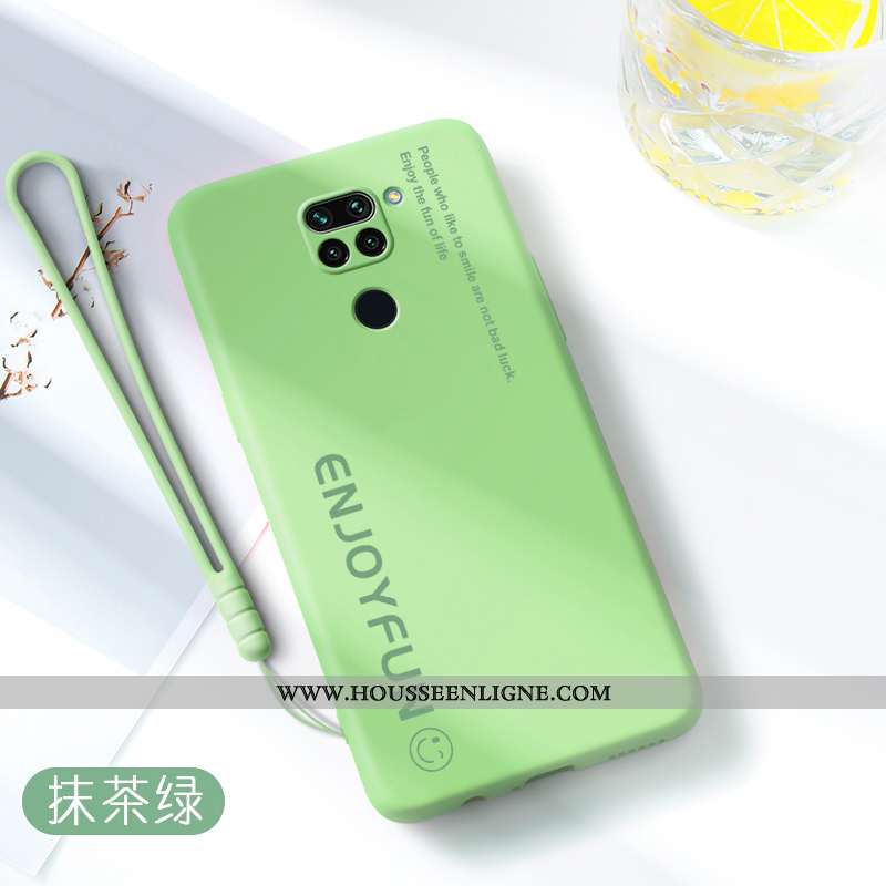 Housse Xiaomi Redmi Note 9 Fluide Doux Silicone Coque Protection Petit Vert Personnalité Verte