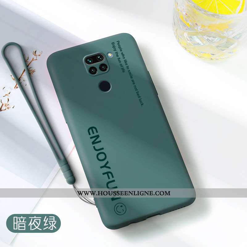 Housse Xiaomi Redmi Note 9 Fluide Doux Silicone Coque Protection Petit Vert Personnalité Verte