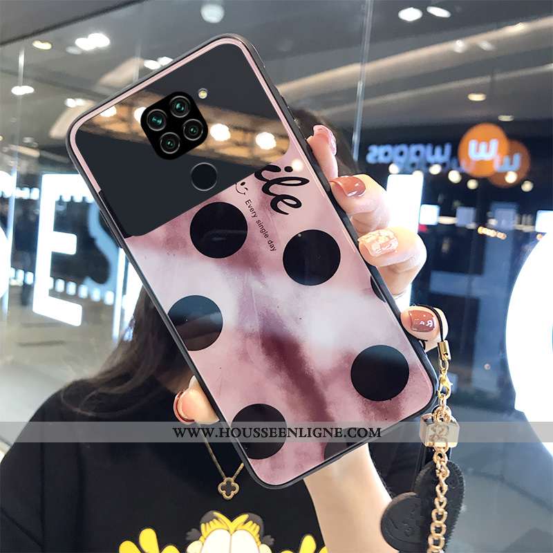 Housse Xiaomi Redmi Note 9 Luxe Verre Incassable Tempérer Créatif Rouge Étui