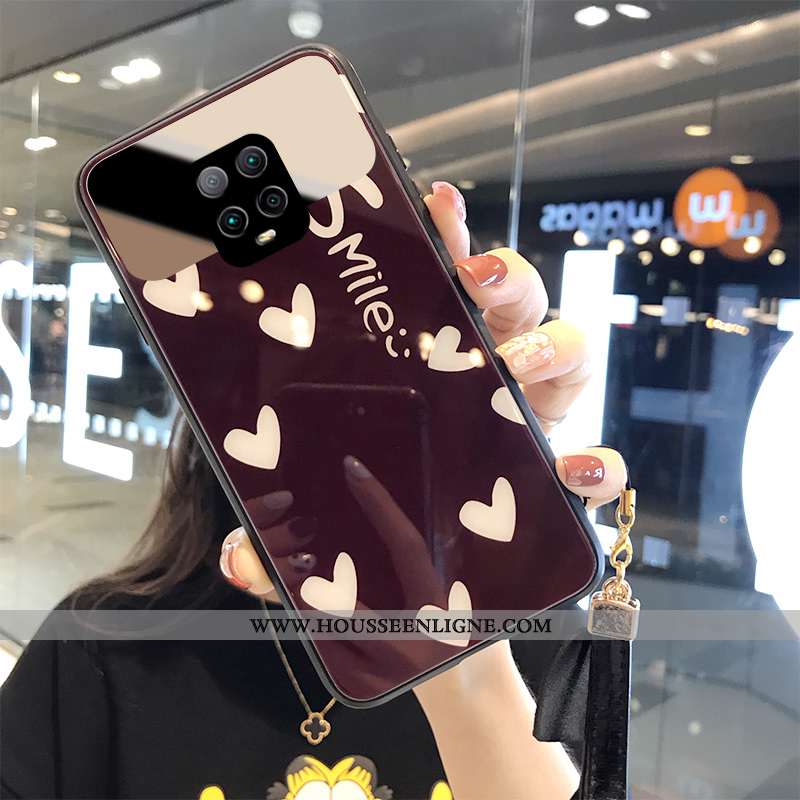 Housse Xiaomi Redmi Note 9 Luxe Verre Incassable Tempérer Créatif Rouge Étui