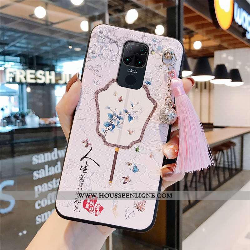 Housse Xiaomi Redmi Note 9 Personnalité Créatif Petit Frais Vent Étui Rouge Rose