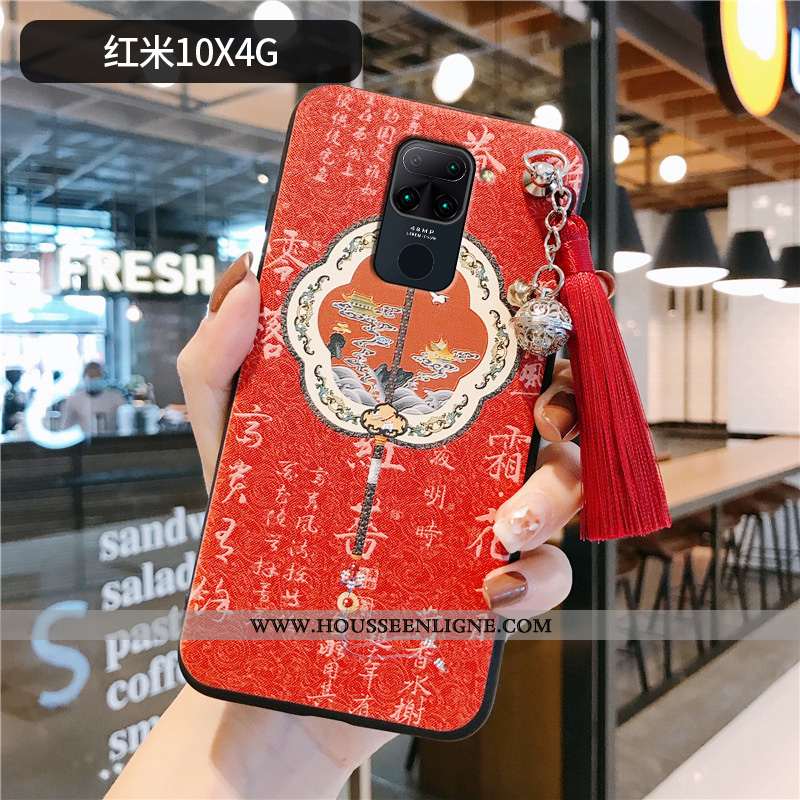 Housse Xiaomi Redmi Note 9 Personnalité Créatif Petit Frais Vent Étui Rouge Rose