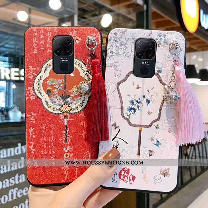 Housse Xiaomi Redmi Note 9 Personnalité Créatif Petit Frais Vent Étui Rouge Rose