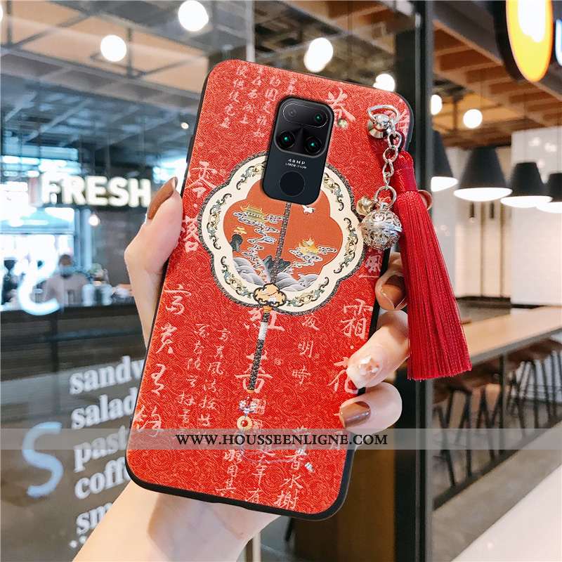 Housse Xiaomi Redmi Note 9 Personnalité Créatif Petit Frais Vent Étui Rouge Rose