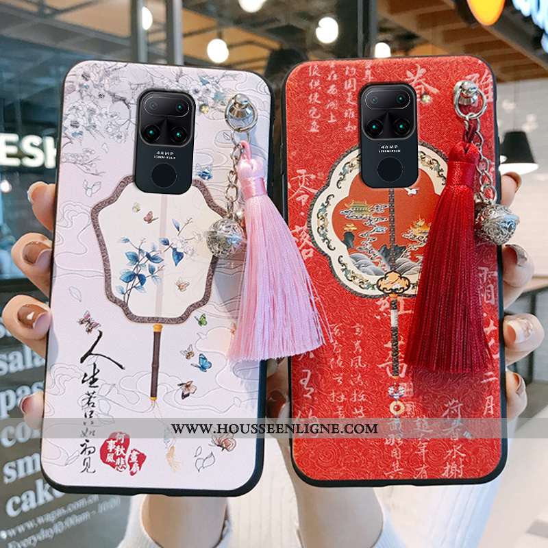 Housse Xiaomi Redmi Note 9 Personnalité Créatif Petit Frais Vent Étui Rouge Rose