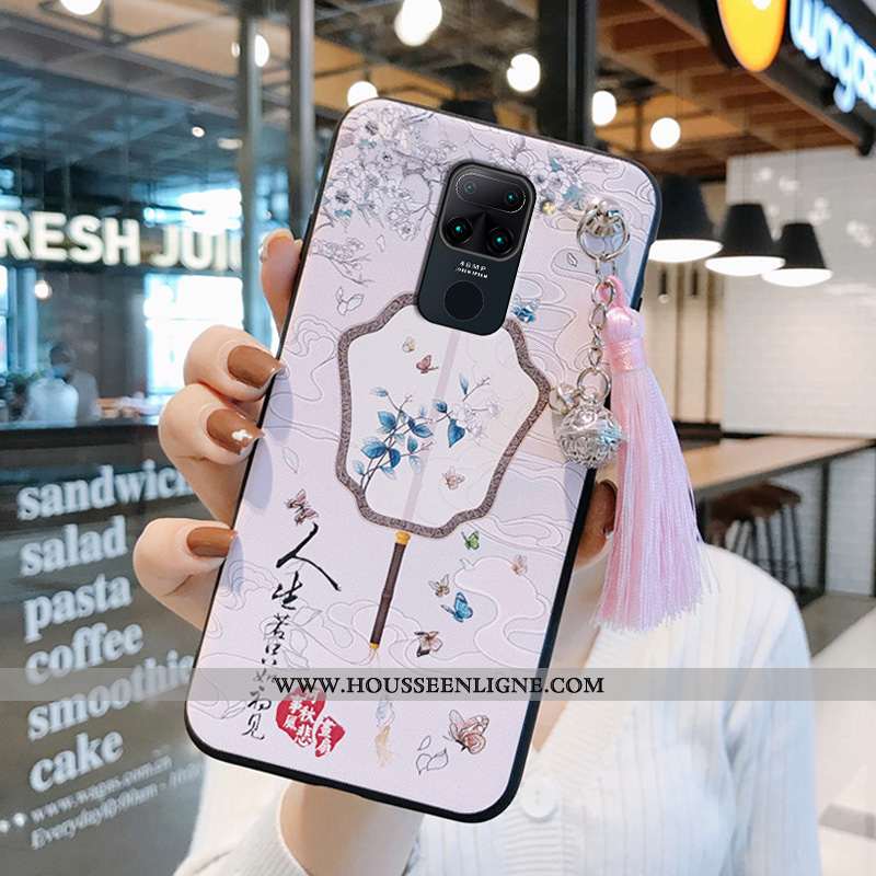 Housse Xiaomi Redmi Note 9 Personnalité Créatif Petit Frais Vent Étui Rouge Rose
