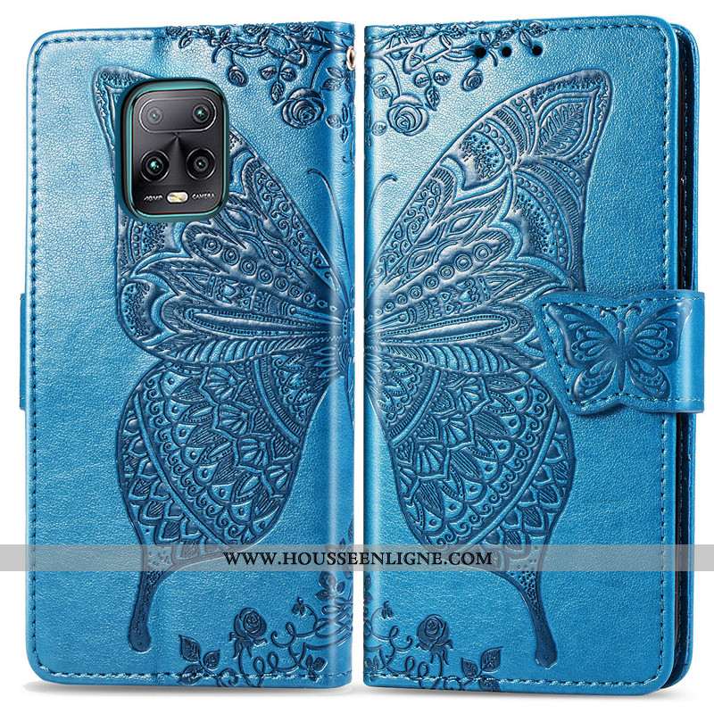 Housse Xiaomi Redmi Note 9 Pro Cuir Protection Couleur Unie Charmant Rouge Bleu