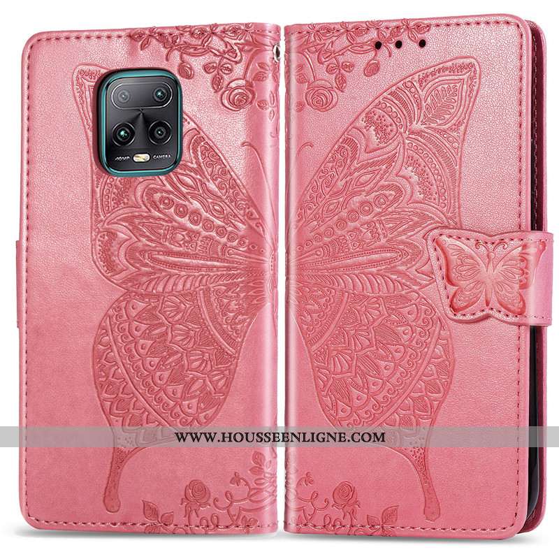 Housse Xiaomi Redmi Note 9 Pro Cuir Protection Couleur Unie Charmant Rouge Bleu
