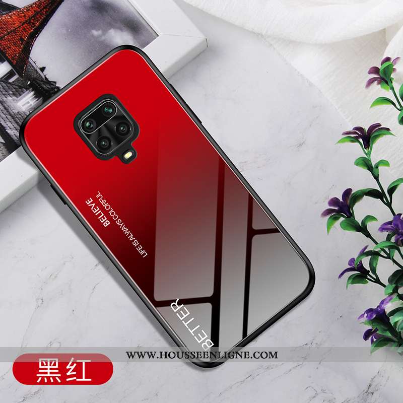 Housse Xiaomi Redmi Note 9 Pro Fluide Doux Silicone Coque Incassable Dégradé Tendance Rouge Bleu