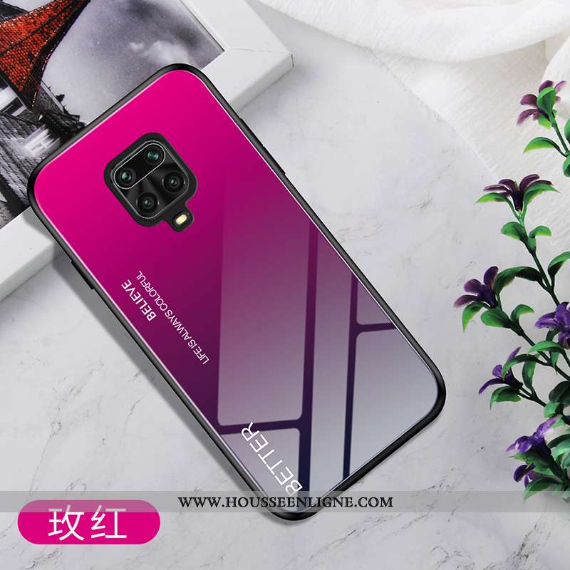 Housse Xiaomi Redmi Note 9 Pro Fluide Doux Silicone Coque Incassable Dégradé Tendance Rouge Bleu