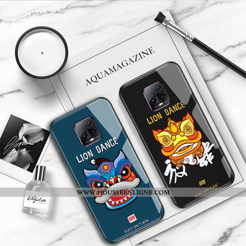 Housse Xiaomi Redmi Note 9 Pro Verre Créatif Coque Téléphone Portable Silicone Étui Dessin Animé Ver
