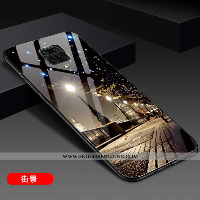 Housse Xiaomi Redmi Note 9 Pro Verre Personnalité Coque Tout Compris Mode Bleu Petit