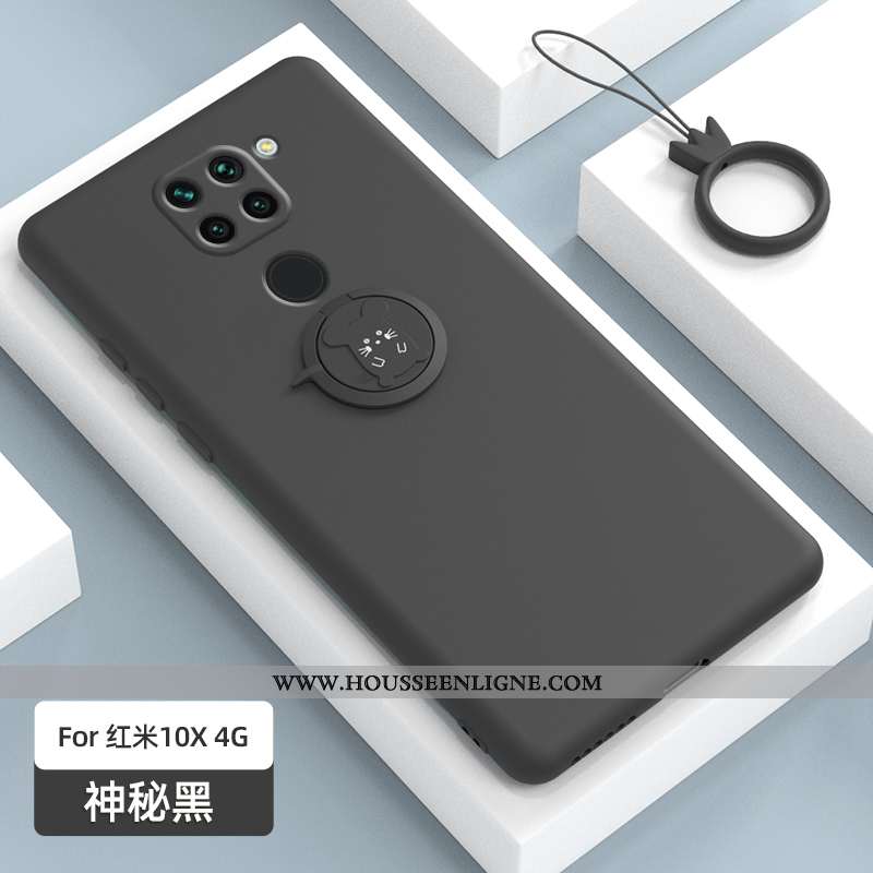 Housse Xiaomi Redmi Note 9 Protection Délavé En Daim Silicone Simple Support Rouge Rose
