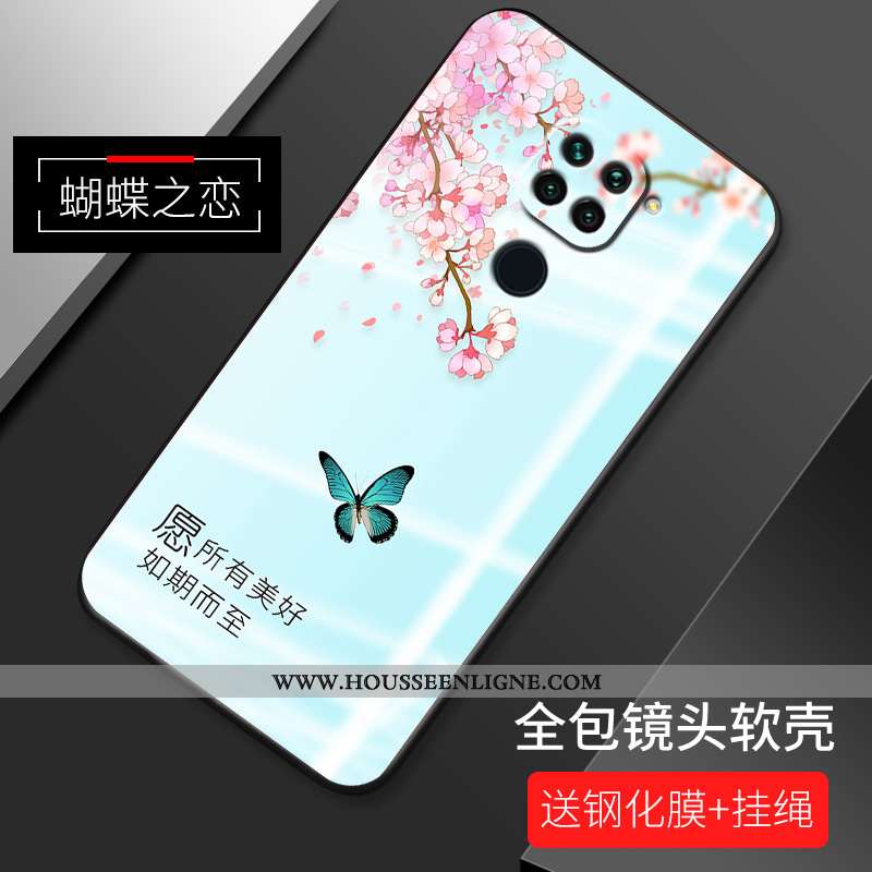 Housse Xiaomi Redmi Note 9 Silicone Protection Nouveau Étui Coque Fleur Incassable Rose