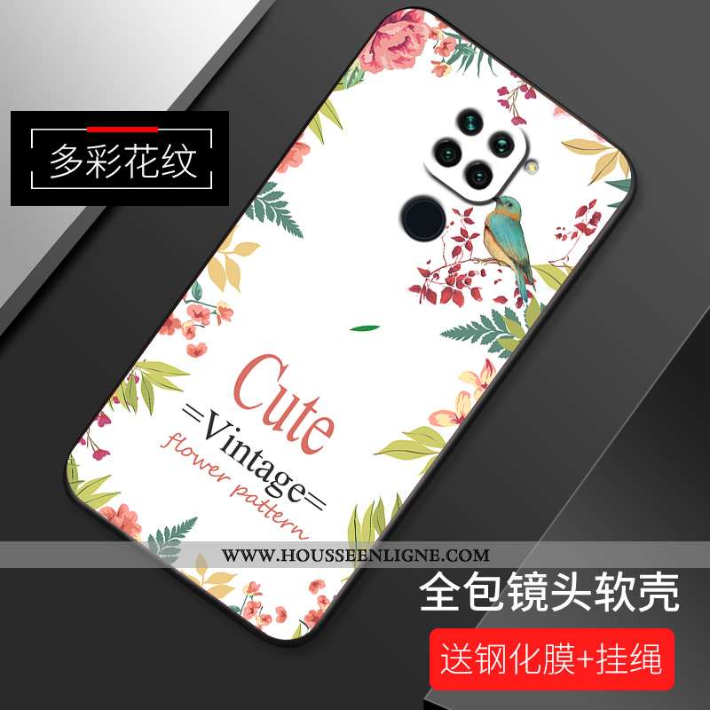 Housse Xiaomi Redmi Note 9 Silicone Protection Nouveau Étui Coque Fleur Incassable Rose