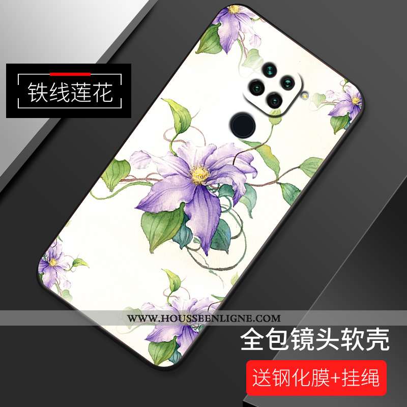 Housse Xiaomi Redmi Note 9 Silicone Protection Nouveau Étui Coque Fleur Incassable Rose