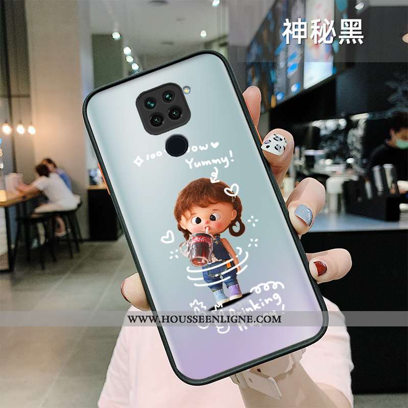 Housse Xiaomi Redmi Note 9 Tendance Fluide Doux Délavé En Daim Créatif Incassable Personnalité Vert 