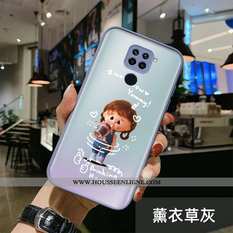 Housse Xiaomi Redmi Note 9 Tendance Fluide Doux Délavé En Daim Créatif Incassable Personnalité Vert 