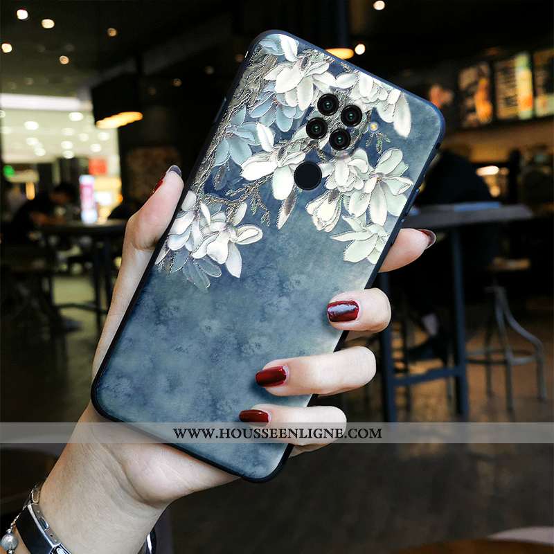 Housse Xiaomi Redmi Note 9 Vintage Tendance Délavé En Daim Protection Bleu Dessin Animé Étui