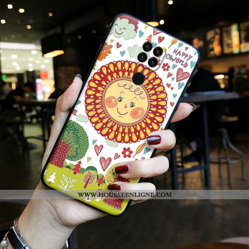 Housse Xiaomi Redmi Note 9 Vintage Tendance Délavé En Daim Protection Bleu Dessin Animé Étui