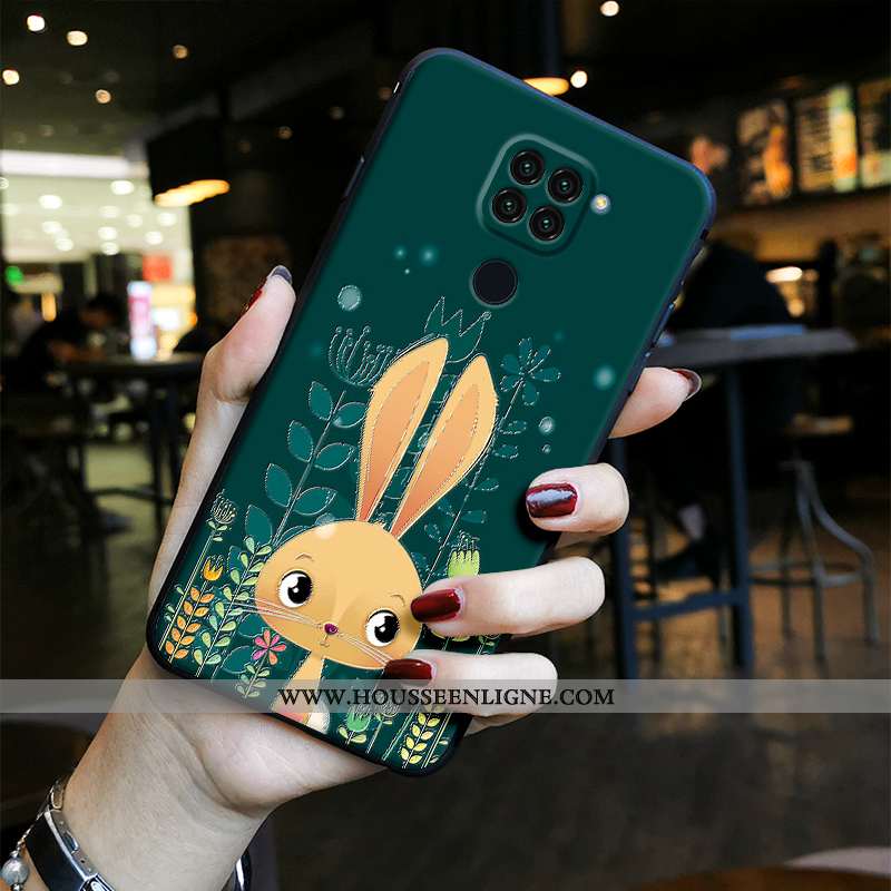 Housse Xiaomi Redmi Note 9 Vintage Tendance Délavé En Daim Protection Bleu Dessin Animé Étui