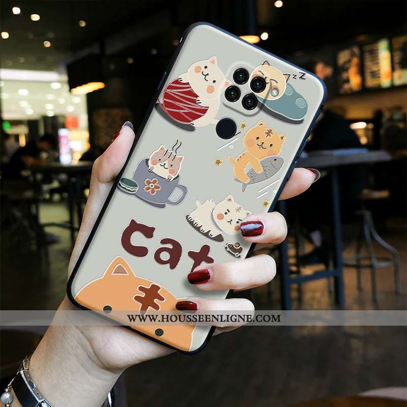 Housse Xiaomi Redmi Note 9 Vintage Tendance Délavé En Daim Protection Bleu Dessin Animé Étui