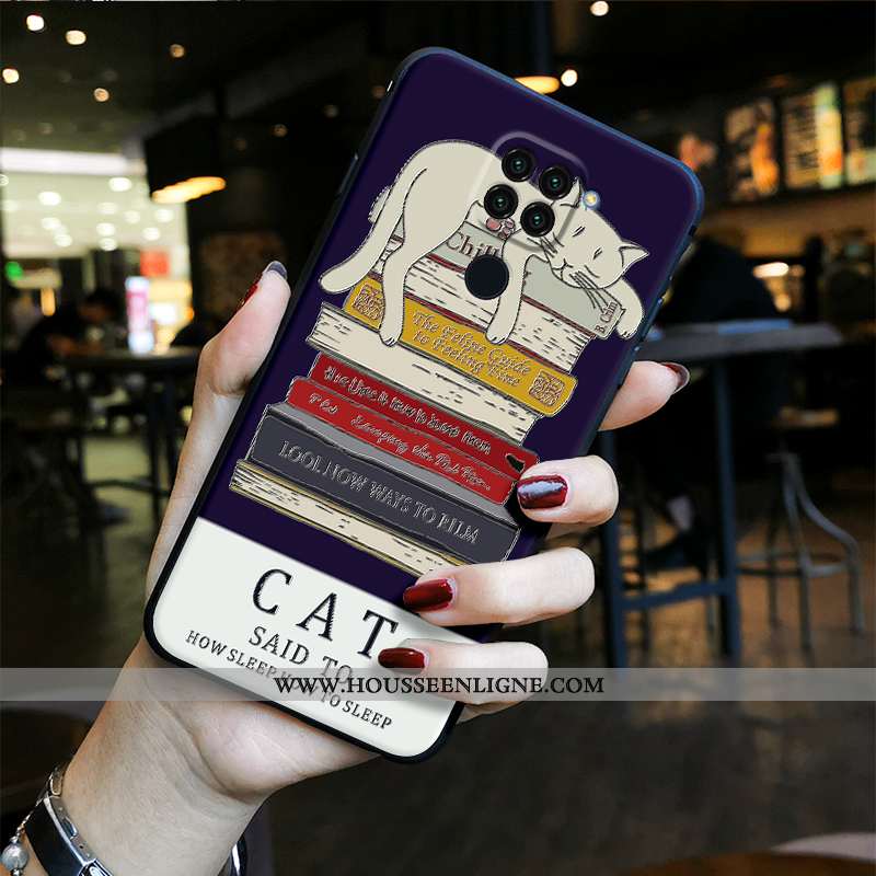 Housse Xiaomi Redmi Note 9 Vintage Tendance Délavé En Daim Protection Bleu Dessin Animé Étui