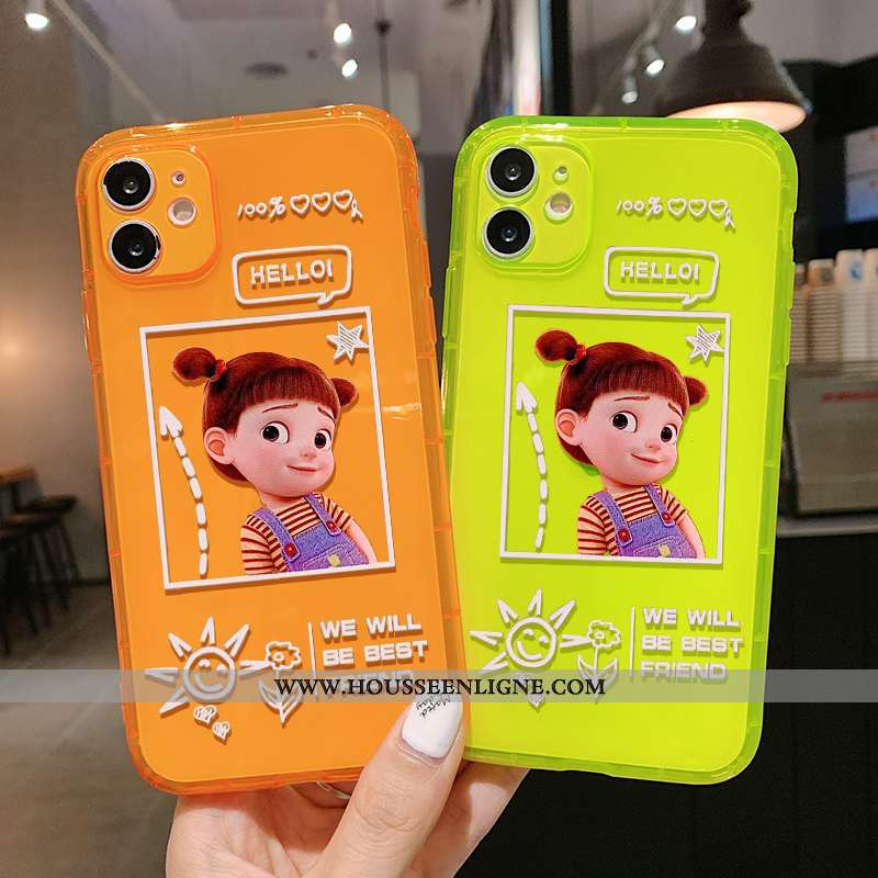 Housse iPhone 11 Charmant Fluide Doux Tout Compris Étui Téléphone Portable Orange Incassable